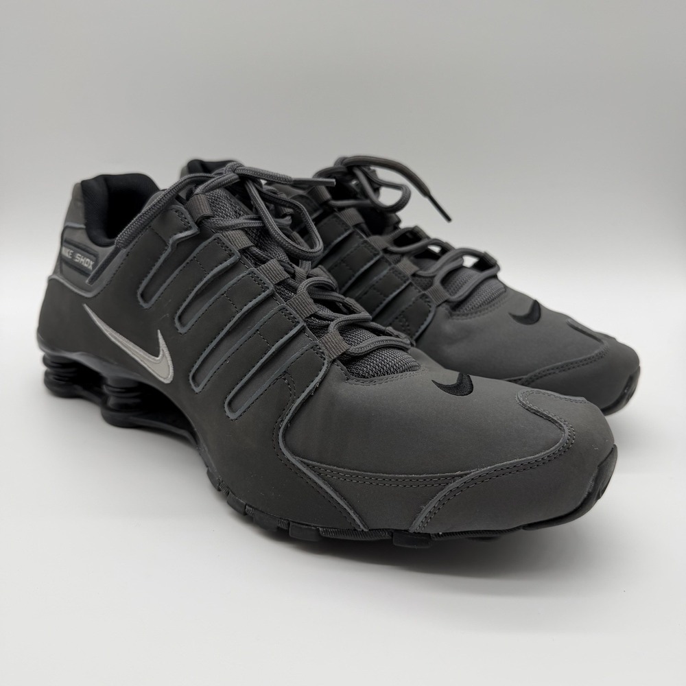 Nike Shox NZ Men's Dark Grey Metallic Iron Ore Running Shoes 378341-059 Size 12